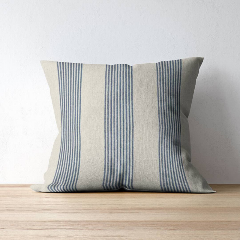Correfoc Indigo Blue by Teixits Riera on a throw pillow