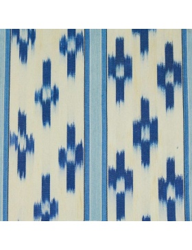 Randa Blue, Mallorcan ikat fabric by Teixits Riera